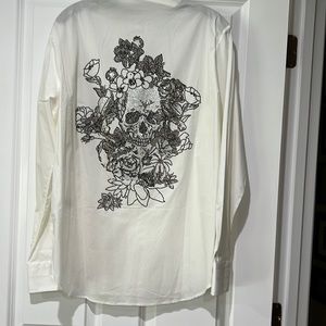 Robert Graham Crystal skull long sleeve men’s button up size large NWT